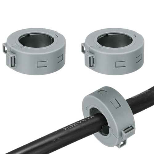 Câbles de données audio vidéo USB protégés par anneau en ferrite à clipser gris
