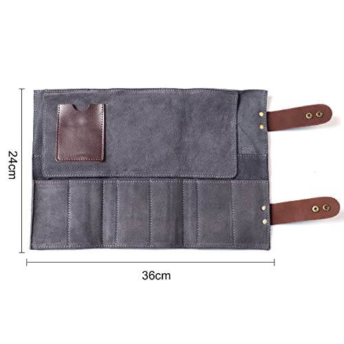 Honey Joy Bolsa de Tesoura de Salão com 12 Bolsos, Couro Legítimo, Suporte para Tesouras de Cabeleir