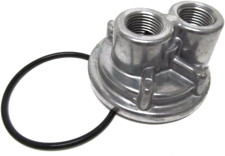Perma-Cool 111 Oil Filter Adapter, Bypass, 3/4-16 in Center Thread, Two 1/2 in NPT Female Ports, Aluminum, Natural, Each