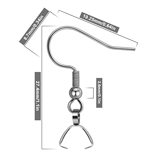 Earring Hooks 50Pcs/25Pairs, Stainless Steel Ear Wires Fish Hooks, Hypo-Allergenic Jewelry Findings Parts For Diy Jewelry Making #TOP1