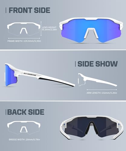 Image of Sport Polarized Sunglasses for Men and Women, Stylish and Lightweight Cycling Sunglasses with UV400 Protection