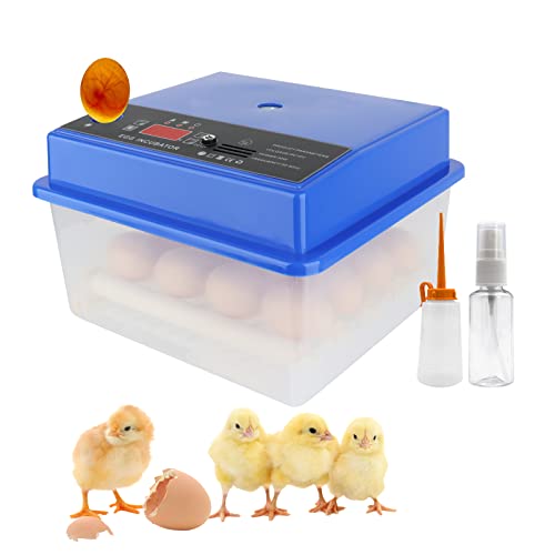 JoaSinc Couveuse Oeuf Automatique | Incubateur Oeuf Automatique 16 œufs | Couveuse Oeuf avec Affichage Numérique de la Température à LED et Retourneur Automatique, pour Volaille, Caille, Oie, Canard Cover
