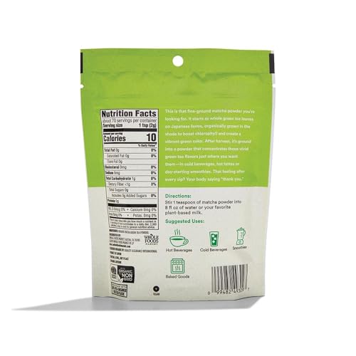 Image of 365 by Whole Foods Market, Organic Powdered Matcha, Finely Ground Whole Leaf Green Tea, 5 Ounce