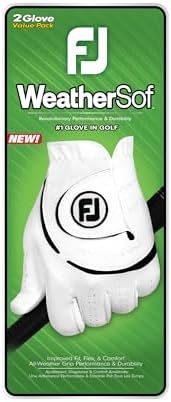 FootJoy Men's WeatherSof 2-Pack Golf Glove, White, Large, Worn on Left Hand - 3