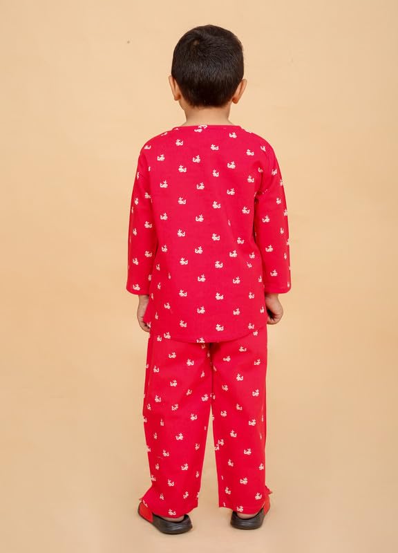 Image of Boys Cotton Night Suit | Jaipur Handblock Print Pajama Set for Kids | Boys Sleepwear | Kids Pajama Set | Baby & Toddler Sleep Suit | Combo Pack of 2