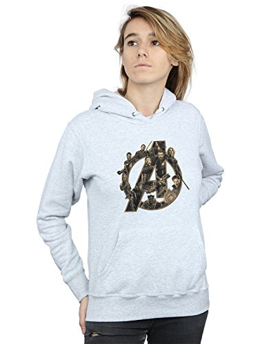 Image of Marvel Women's Avengers Infinity War Marvel Logo Hoodie Heather Grey XX-Large
