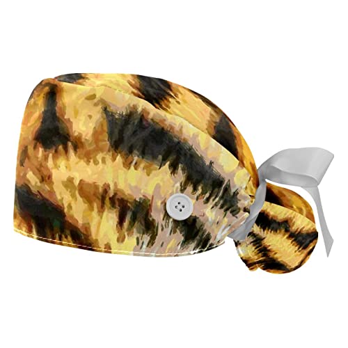 Casquettes de travail respirantes au motif tigre pour la cuisine et les soins