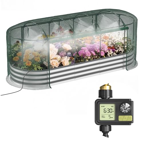 Lineware Raised Garden Bed with Sprinkler Timer