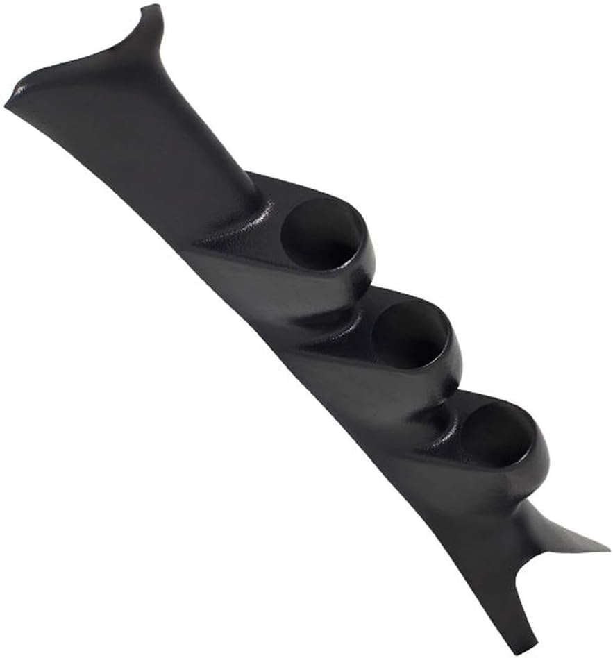 GlowShift Black Triple Pillar Gauge Pod Compatible with Ford Super Duty F-250 F-350 Power Stroke 1999-2007 - ABS Plastic - Mounts (3) 2-1/16" (52mm) Gauges to Truck's A-Pillar