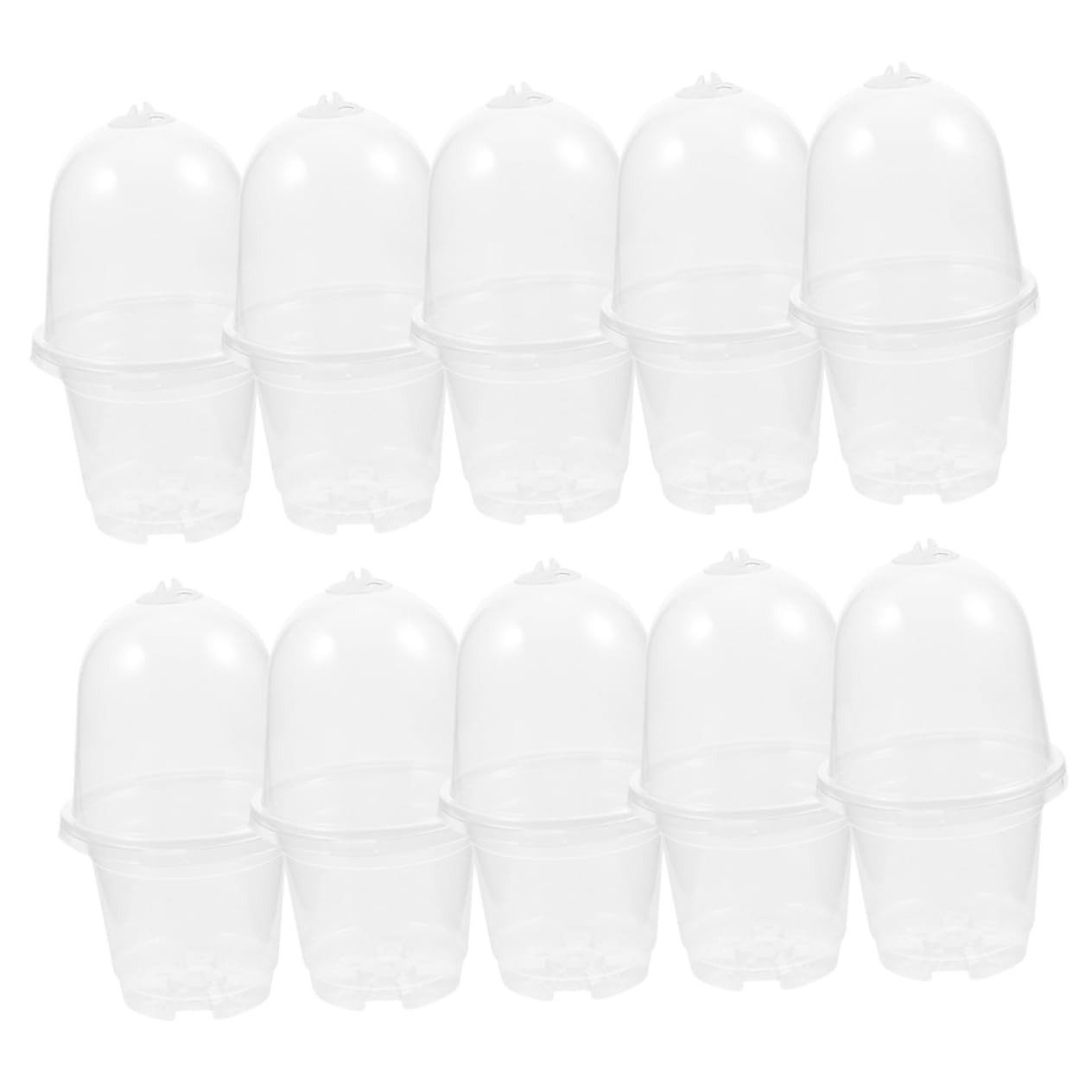 Toddmomy 4 Ensembles Pots de Semis Plastiques avec Couvercle Pots de Jardinage Idéaux pour Plantes et Drainage et Design Pratique