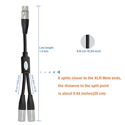 Tisino TSN9506 Xlr Splitter Cable, 1 Xlr Female To 2 Xlr Male Patch Y Cable Balanced Microphone Splitter Cord Audio Adaptor thumb #5