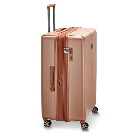 Image of DELSEY PARIS Bianca 76 cms Large Check-in ABS /Polycarbonate Hard Sided 8 Wheels and Expandable Spinner Suitcase /Trolley Bag for Travel with TSA Lock- Mocha
