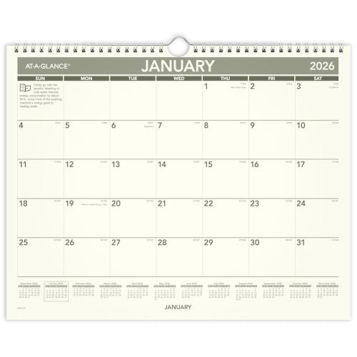 Image of AT-A-GLANCE 2026 Wall Calendar, 15 inch x 12 inch, Medium, Recycled (PMG772826)