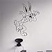 58 x 44 cm Bugs Bunny tatuajes de pared Looney Tunes de dibujos animados de vinilo Sticker Nursery decoración del hogar Kids Room pegatinas de pared