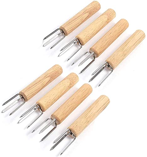 LATRAT 8 soportes para maíz de acero inoxidable con 3 dientes de acero inoxidable, tenedor para barbacoa, pinchos de maíz para desayuno, cumpleaños, barbacoa al aire libre