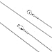 LOLIAS 2 Pcs Stainless Steel 1mm Round Snake Chain Box Chain Necklace Super Thin & Strong,16-30 Inch