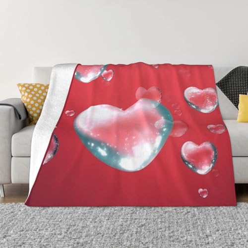 Couverture pour canapé motif cœur en flanelle de microfibre 152x127 cm - 2