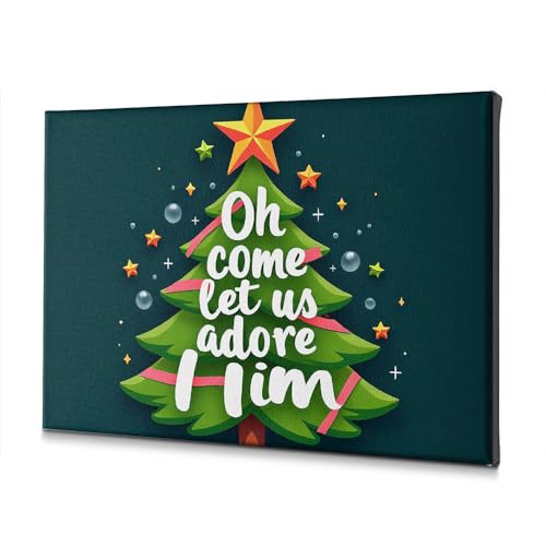 Tableau Noël toile salon idée cadeau originale décoration festive 30 x 40 cm