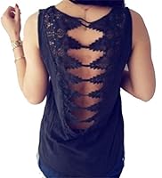 S-Fly Womens Lace Splicing Blouse 1/2 Sleeve Pleated Casual Top Tunic Shirts Black XS 9985942485 Book Cover