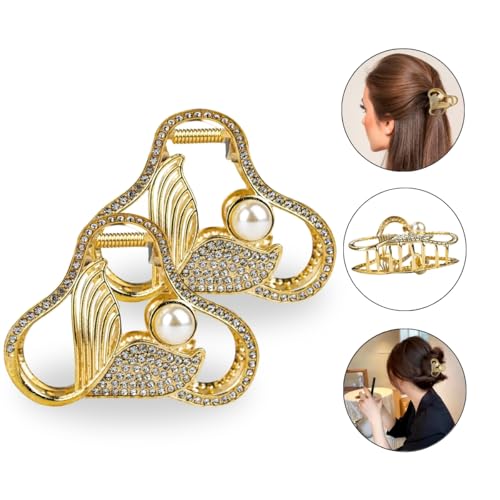 Kit 2 Presilha Calda Sereia Pérola Cabelo Penteado Acessório