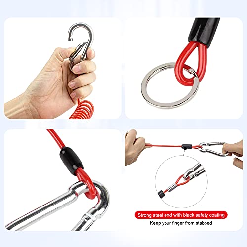 Tow Straps,Breakaway Cable for Trailer Brake, Retractable Cable Anti-Lost Cable Trailer Safety Rope with Stainless Steel Spring Clip