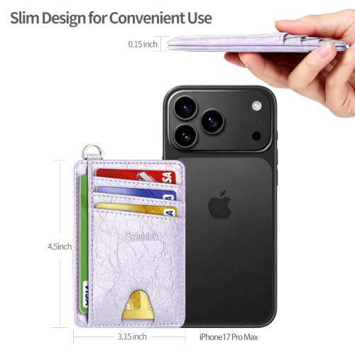 Image of Slim Minimalist Front Pocket Wallet, RFID Blocking Credit Card Holder Wallet with Integrated D-Shackle for Men Women