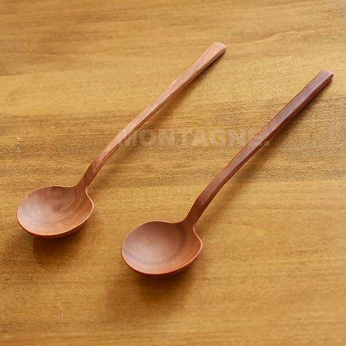 天然木スプーン 20cm 2本セット 木製 カトラリー 北欧 カフェ風 アウトドア キャンプ 大きめ おしゃれ かわいい (ディナースプーン)