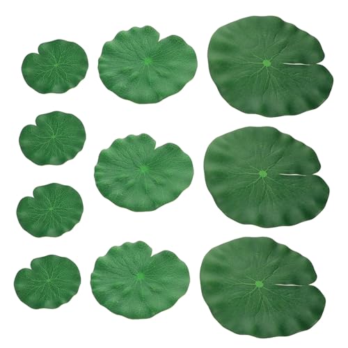 Abaodam 10 pièces Lotus Flottants Artificiels Réalistes Mousse Décor Naturel pour Aquarium Bassin Étang et Jardin de Nénuphar Flottantes pour Décoration Aquatique