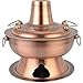 Mavoorick Chiński gorący garnek miedź stal nierdzewna tradycyjny węgiel drzewny podgrzewana zupa bojler kuchnia gadżety naczynia kuchenne, mosiądz, 32 cm