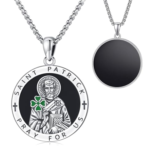 KQ&TTENG St Patricks Day Accessories, Irish St Patricks Pendant Necklace four leaf clover Necklace Shamrock Jewelry Father Day Gifts for Men Boyfriend Husband