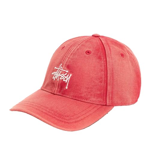 [ステューシー] アジャスタブルバックキャップ ベーシックロゴ刺繍 WASHED BASIC CAP [並行輸入] (Red)