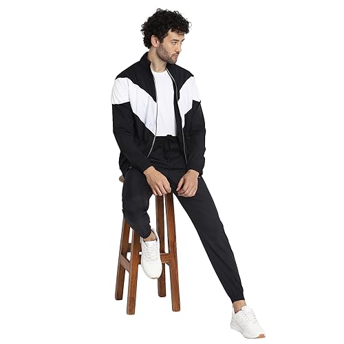 Image of YUUKI MEN MENS NSP CHEV TS 1 Track Suit, BLACK /WHITE, M