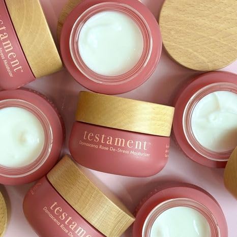 Miniatura 9 de Testament Beauty Damascena Rose De-Stress - Hidratante facial antienvejecimiento crema facial para el cuello para suavizar la piel y reducir las