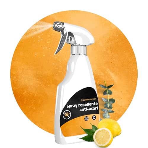 Spray repellente per acari - 500 ml - Spray per materassi e mobili - Protezione con estratto di eucalipto e crisantemo - anti-acari - Elimina gli acari della polvere - Made in Germany