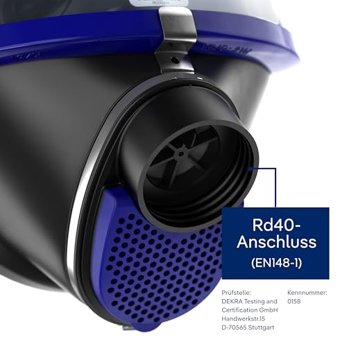 Dräger X-plore 6300 Atemschutzmaske | Vollmaske aus EPDM mit Rd40-Anschluss | Atemmaske geeignet für Farben, Lacke, Schreinerarbeiten, Landwirtschaft, BL-431320