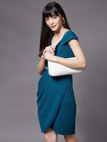 Image of Miss Chase Women's Sleeveless Collared Bodycon Above-Knee Polyester Dress