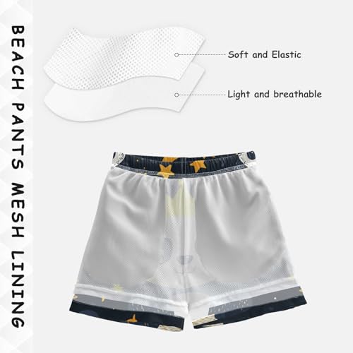 Pigsaly Boys' Swim Board Shorts Cute Panda Gold Crown Boy's Swim Trunks Kids Swimwear 3T4