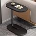 HOMVEX C-Shaped Side Table for Sofa & Bed, Compact Snack Table for Living Room, Bedroom & Office – Small Couch Table for Laptop, Coffee & Books, Wood & Metal End Table (Black)