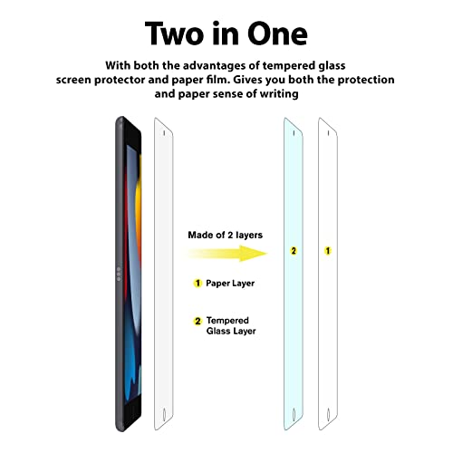 Hocents. Paperfeel Glass Screen Protector Compatible With Ipad 9Th/8Th/7Th Generation 10.2 Inch [Auto-Alignment Tool] [Ez Kit] [Tempered Glass] #TOP6