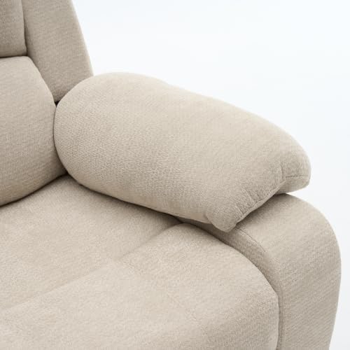 Image of Manual Single Lazy Recliner Chair with Adjustable Backrest, Beige