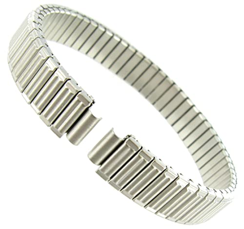 6mm Hirsch Lines Stainless Steel Silver Tone Ladies Expansion Watch Band 295-S