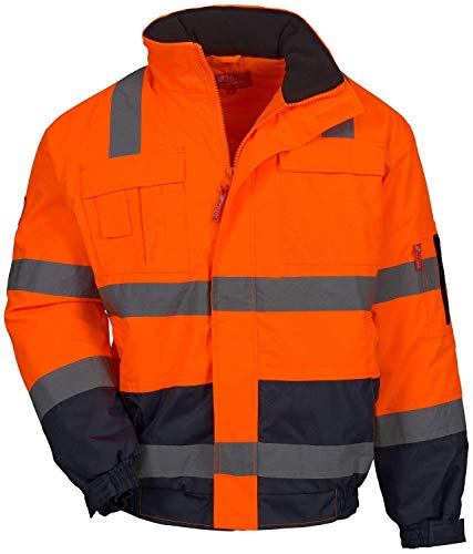 Nitras Motion Tex Viz 7142 - Reflex-Warnjacke für Herren - Warnorange - Gr. L