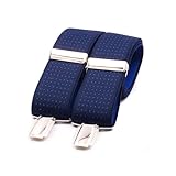 El mono con pajarita Tirantes Hombre Hechos a mano en España. Tirantes para pantalones hombre | 3 Pinzas extrafuertes | Color azul y lunares azulón. (Micro Azul-Azulón)