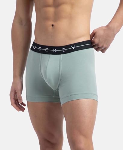 Image of Jockey NY16 Men's Super Combed Cotton Elastane Stretch Solid Trunk with Ultrasoft Waistband (Colors & Prints May Vary)