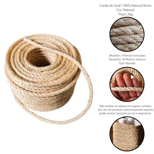 CORDA DE SISAL LASIS 8MM 50M