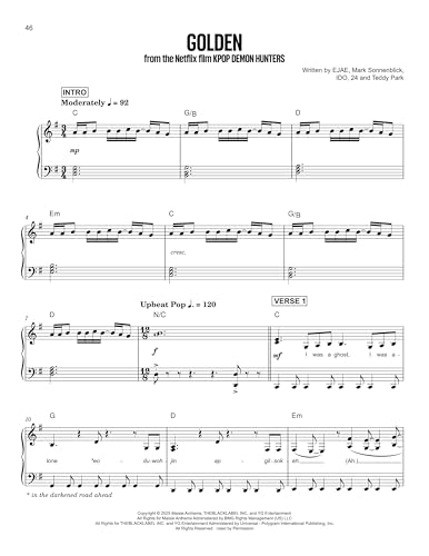 2025-2026 Music Awards - Sheet Music Essentials for Piano + Lyrics | Various Artists | Intermediate Piano Songbook with Chord Symbols | Award-Winning and Nominated Pop, Country, Latin, Film Songs - Thumbnail 5