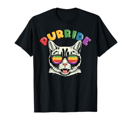 LGBT Rainbow Cat Lover Gay Pride Month Purride Ally LGBTQ T-Shirt