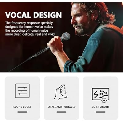 Inline Microphone Pream, 28dB High Gain, Lossless Amplification Dynamic Active Mic Booster Preamplifier, Plug and Play, Portable, for Studio Recording, Broadcasting, Performances