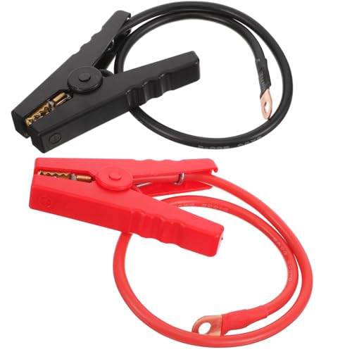 MUSISALY Câble de Démarrage 2 Pcs 05 M 8 Mm² avec Pinces Crocodiles 100 A en Cuivre Pur Accessoire de Clôture Électrique Agricole pour Raccordement...