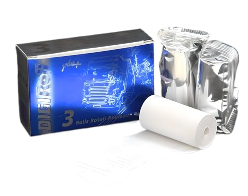 Double Dragon, HGV Digital Tachograph Rolls, 57mm Width, 8 Metre Long, 8mm Centre, EU Approved, Thermal Tacho Paper Rolls, Fits All Truck Digital Tachographs, EC 1791/2006 Compliant, Box of 3 Rolls